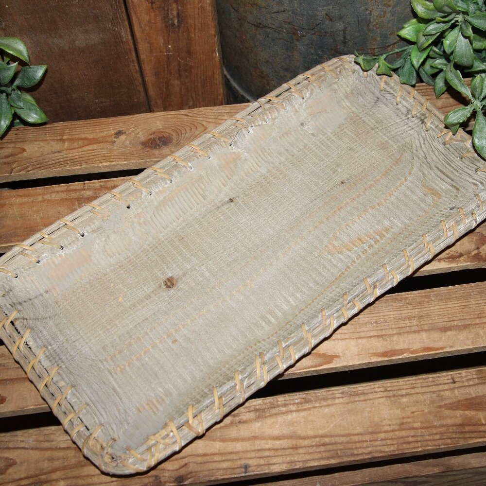 NEW Rustic BOHO Farmhouse Natural Wood Decor Tray